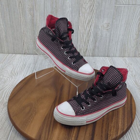 Converse Shoes Chuck Taylor Hi Stars Black/Azalea Pink Sneakers Womens 8 - Picture 1 of 10
